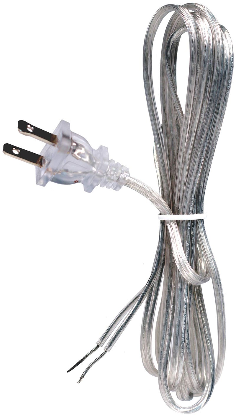 Creative Hobbies Clear Silver Lamp Cord - 8 Foot Long, SPT-1, 18 Gauge, UL Listed Power Cord for Lamp Repair or Replacement - Image 5